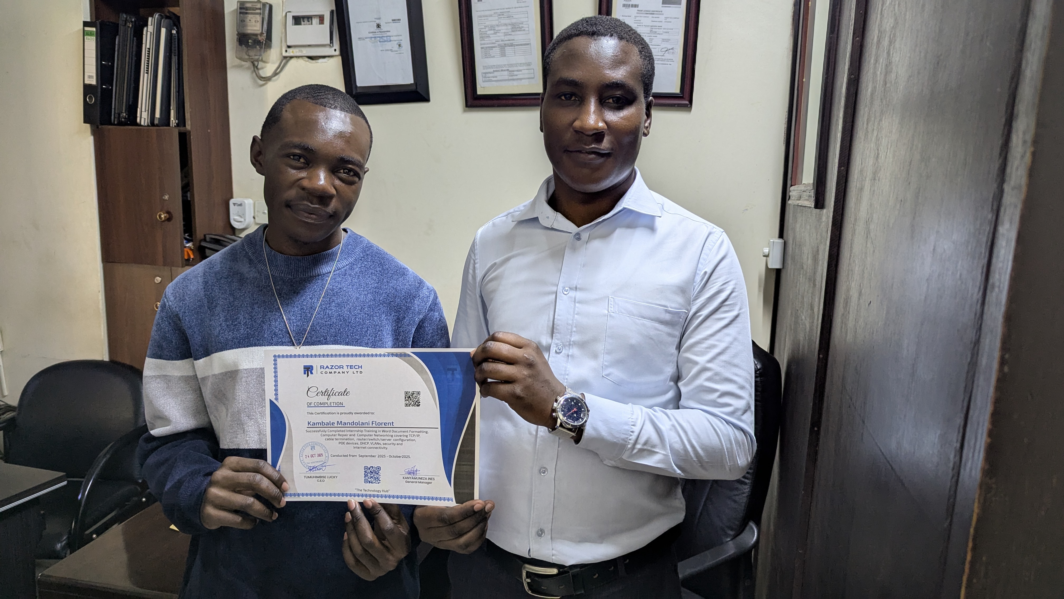 Razor Tech Internship Certificate